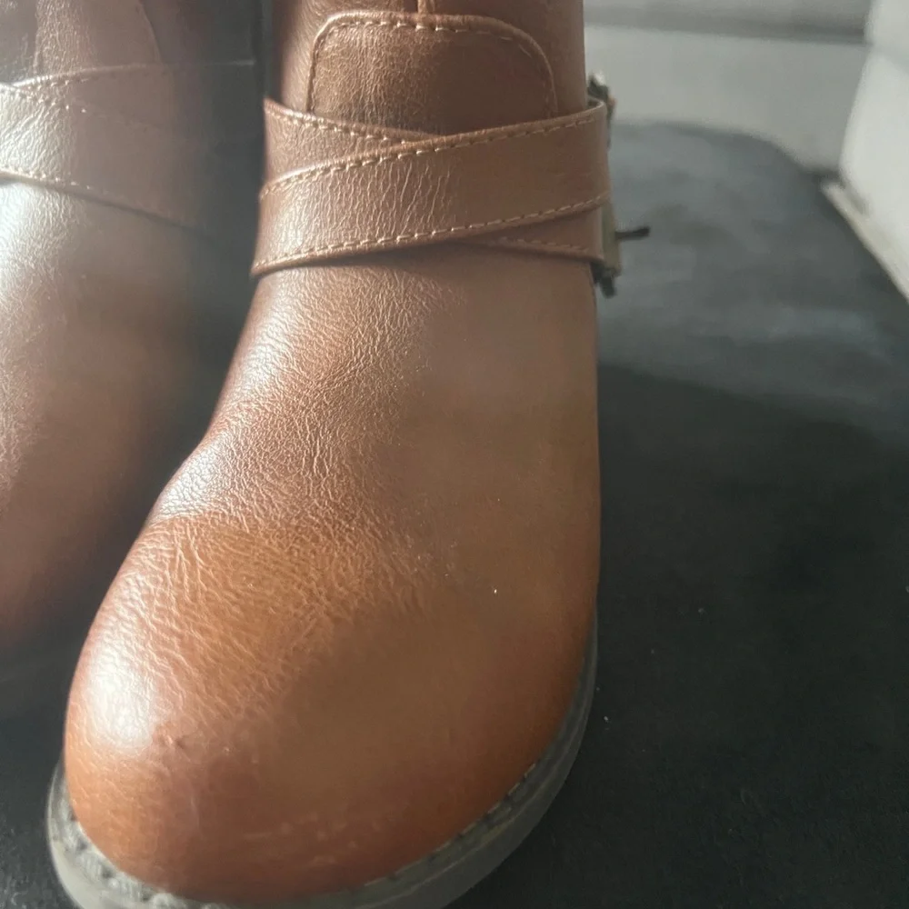Cat & Jack Tan Leather Riding Boots - Picture 4 of 4